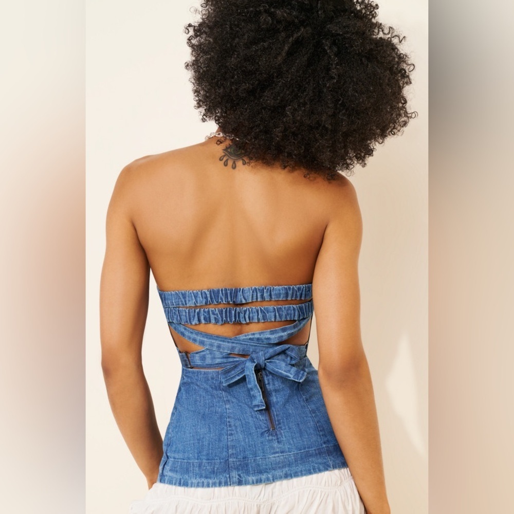 FREE PEOPLE | Lora denim tube top New with tags 🏷️ | size small